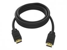 VISION Professional installationstaugliches HDMI-Kabel - 30 JAHRE GARANTIE - 4K - HDMI-Version 2.0 - Vergoldete Anschlüsse - Ethernet - HDMI (M) zu HDMI (M) - Außendurchmesser 7,3 mm - 28 AWG - 0,5 m - Schwarz