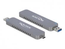Delock Externes Gehäuse für M.2 NVMe PCIe SSD mit USB Type-C und Typ-A Stecker