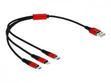 Delock USB Ladekabel 3 in 1 für Lightning" / Micro USB / USB Type-C" 30 cm