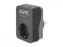 APC Essential Surgearrest PME1WU2B-GR - Überspannungsschutz - Wechselstrom 220/230/240 V - 4000 Watt - Ausgangsanschlüsse: 1 - Deutschland - Schwarz