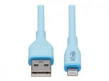 Eaton Tripp Lite Series Safe-IT USB-A to Lightning Sync/Charge Antibacterial Cable (M/M), Ultra Flexible, MFi Certified, Light Blue, 3 ft. (0.91 m) - Lightning-Kabel - USB männlich zu Lightning männlich - 91 cm - Hellblau - passiv - für P/N: U280-C02