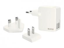 Leitz Complete - Netzteil - 12 Watt - 2.4 A - 2 Ausgabeanschlussstellen (USB) - weiß