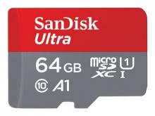 SanDisk Ultra - Flash-Speicherkarte (microSDXC-an-SD-Adapter inbegriffen) - 64 GB - A1 / UHS Class 1 / Class10 - microSDXC UHS-I