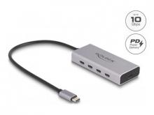 Delock - Hub - 10 Gbps, PD 85 Watt, with 30 cm connection cable - 5 x USB-C - Desktop