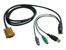 Tripp Lite 6ft USB / PS2 Cable Kit for KVM Switches B020-U08 / U16 & B022-U16 6` - Tastatur- / Video- / Maus- (KVM-) Kabel - USB, PS/2, HD-15 (VGA) (M) - 1.8 m - geformt - Schwarz